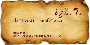 Ölvedi Terézia névjegykártya